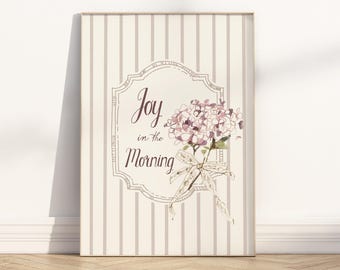 Joy in the Morning Psalm 30:5 Bible Verse Wall art Printable, Christian Scripture Quote Poster