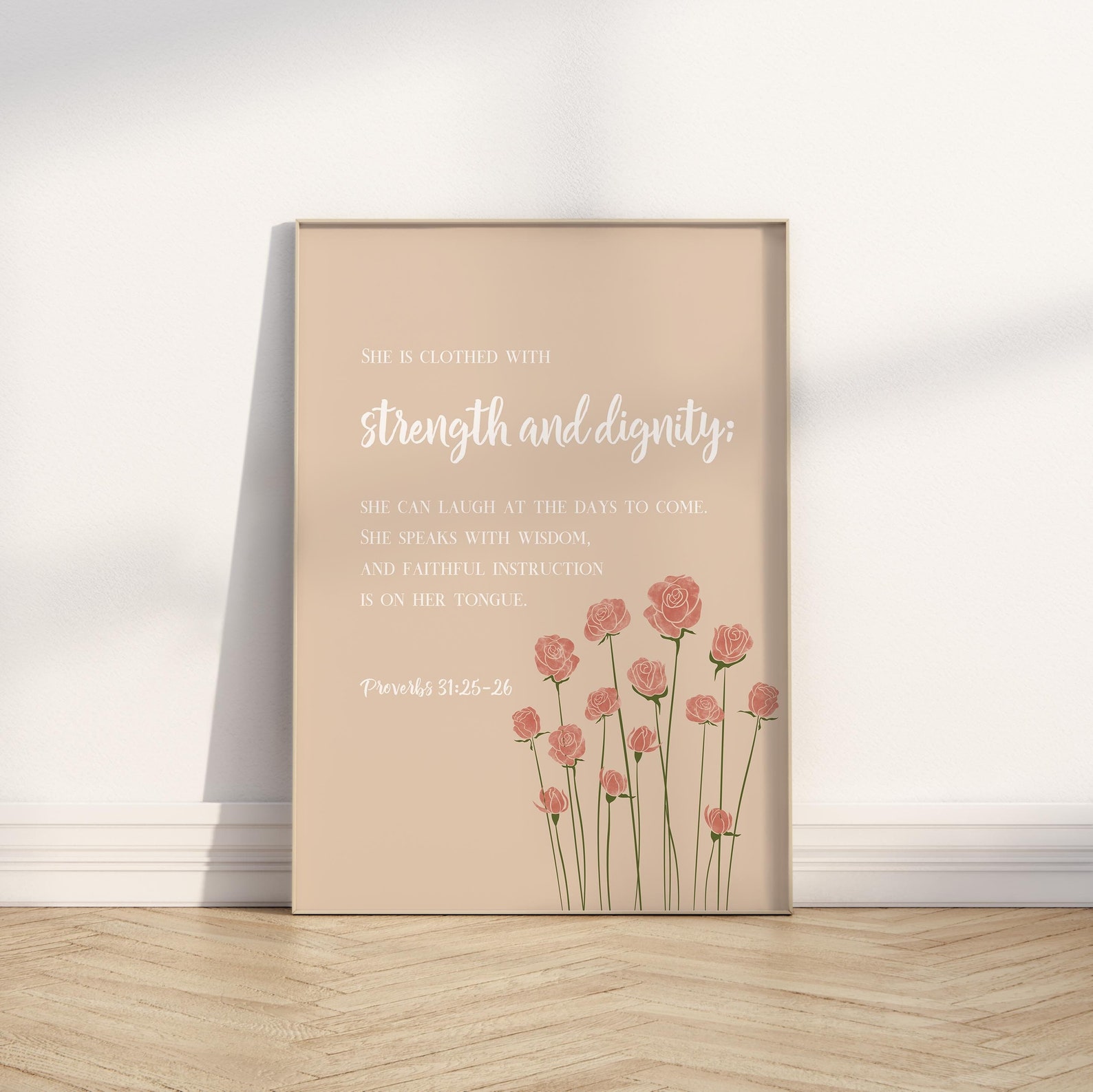 Proverbs 31 Scripture Proverbs 31 Woman Bible Verse Printable Wall Art, Proverbs 31: 25-26 ...