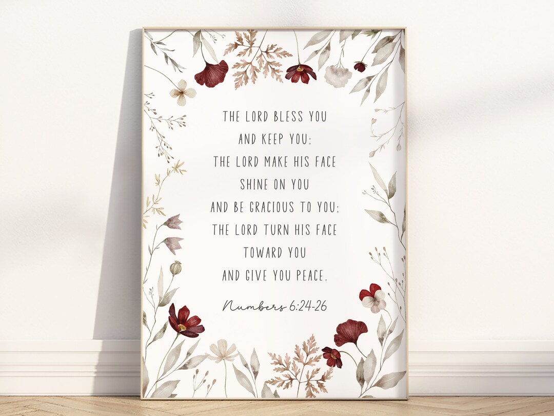 Numbers 6:24-26 the Lord Bless You and Keep You Bible Verse Printable ...