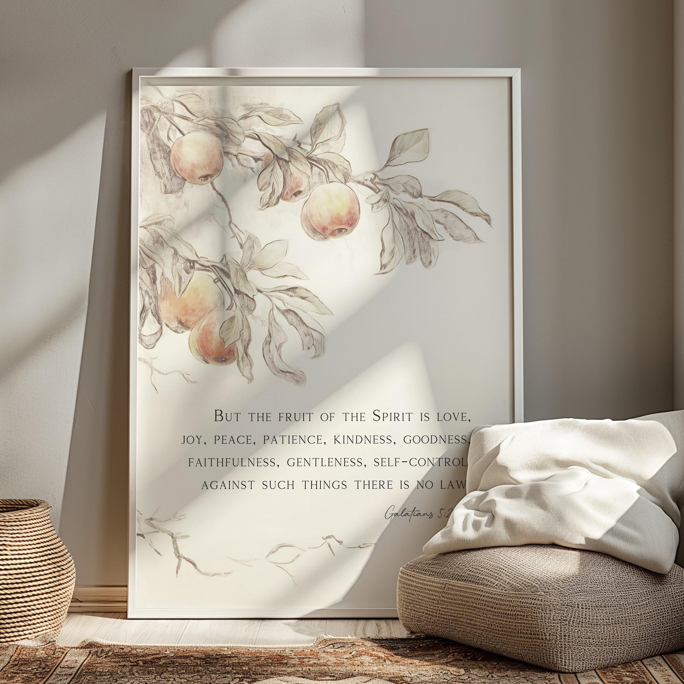 Fruit of the Spirit Bible Verse Wall Art Printable, Galatians 5:22-23 ...