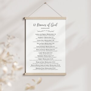 12 Names of God in Revelation New Testament Bible Verse Printable Wall ...