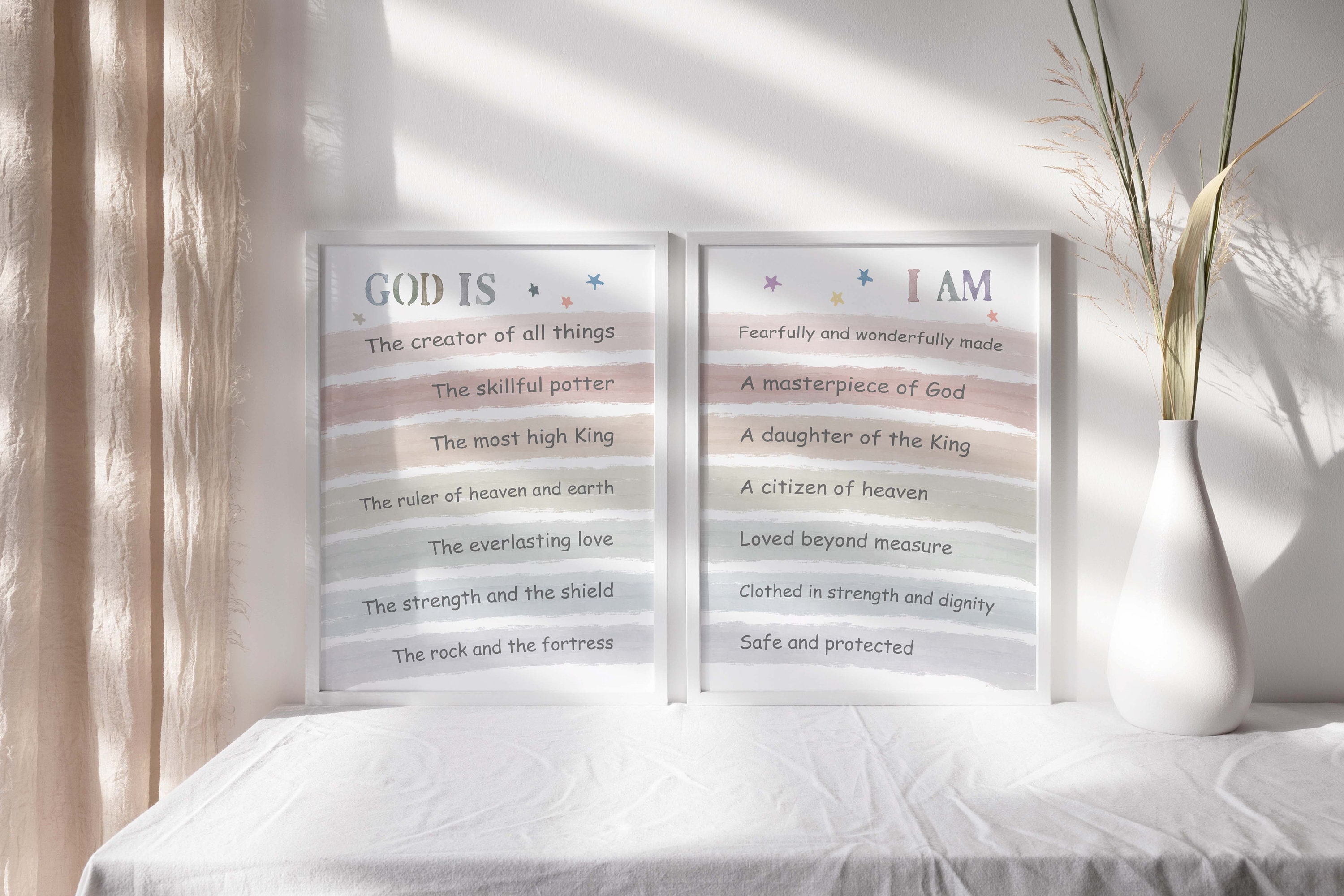 Who God is & Who I Am Christian Kids Affirmation Printable - Etsy
