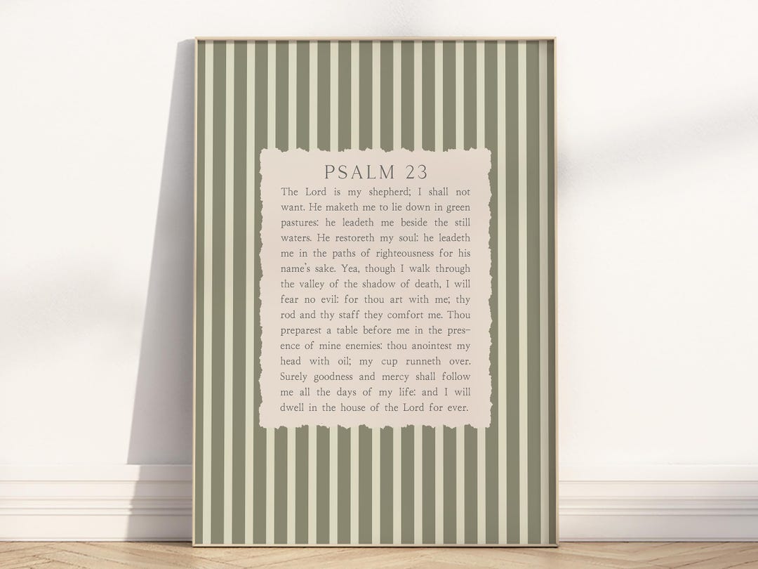 Psalm 23 the Lord is My Shepherd Bible Verse Wall Art Printable ...