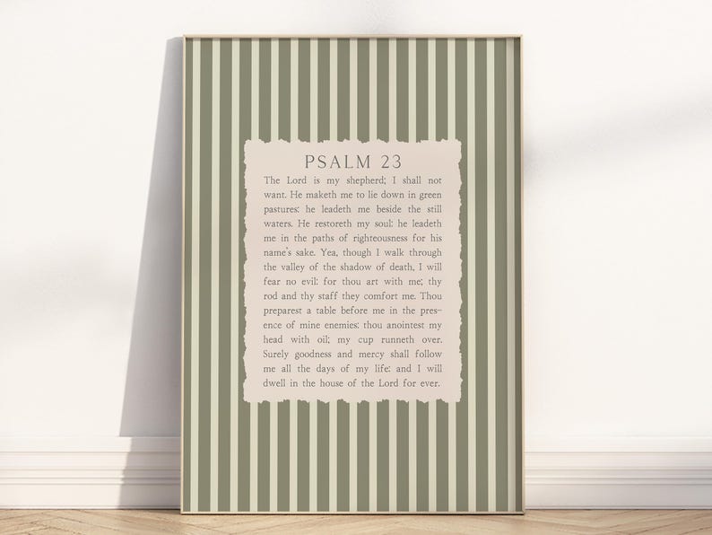 Psalm 23 the Lord is My Shepherd Bible Verse Wall Art Printable ...