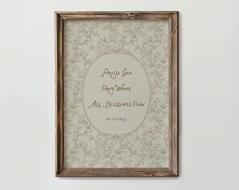 Praise God From Whom All Blessings Flow Printable Wall Art, Vintage Christian Doxology Hymn Poster Print