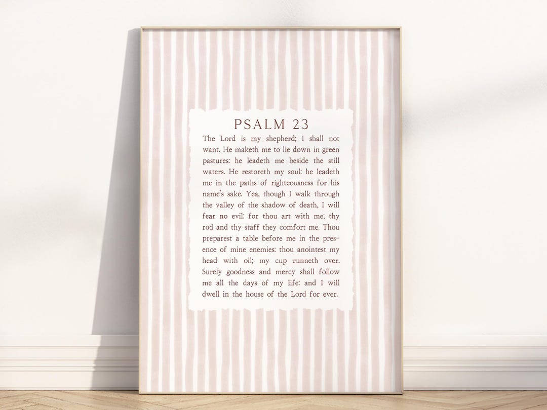 Dusty Rose Quad Scriptures Psalm 23 the Lord is My Shepherd Bible Verse Wall Art Printable ...