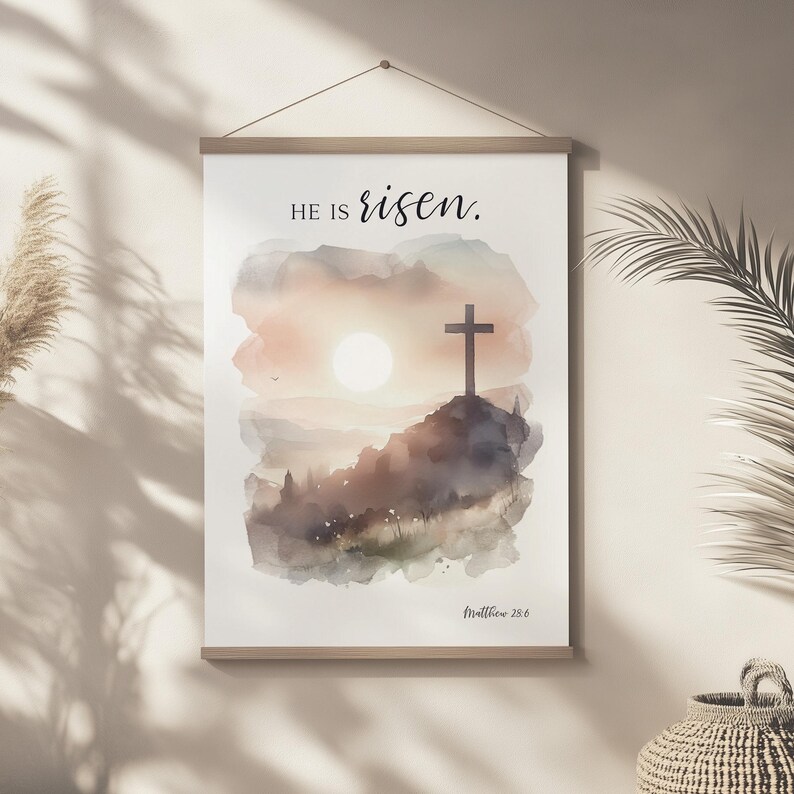 Christian Easter Bible Verse Wall Art Printable Set of 3, Religious ...