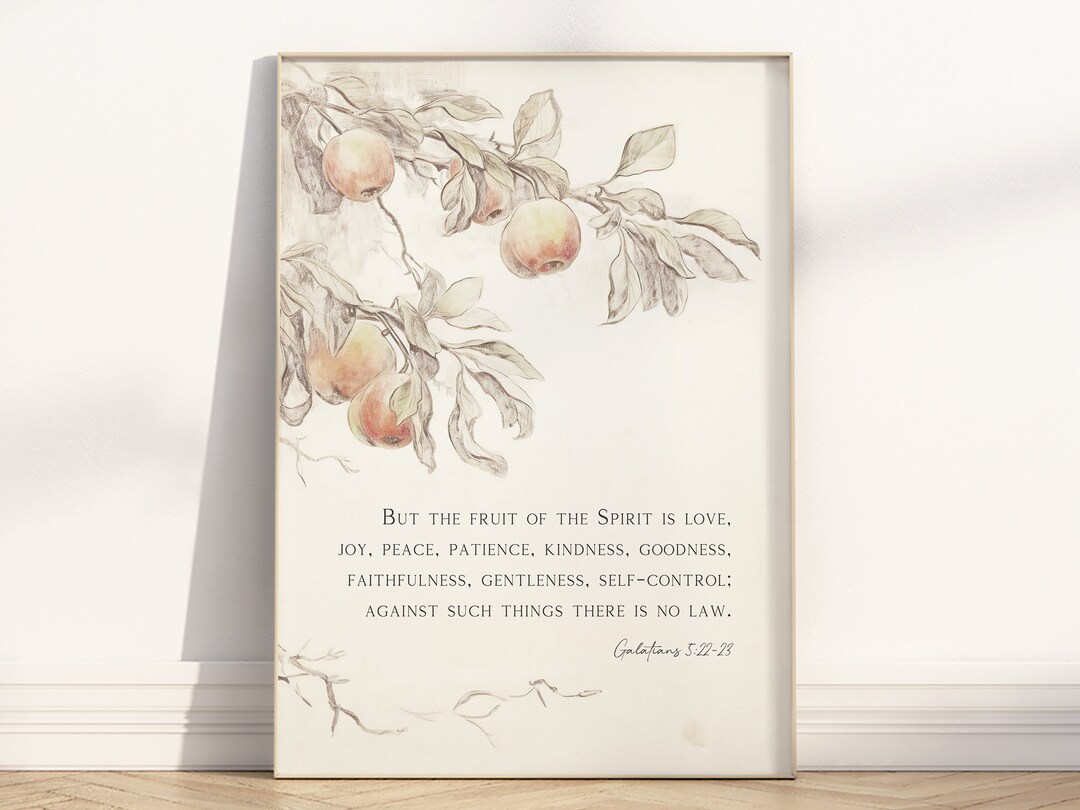 Fruit of the Spirit Bible Verse Wall Art Printable, Galatians 5:22-23 ...