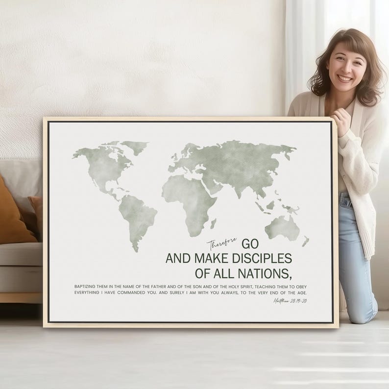 The Great Commission Bible Verse Printable Wall Art, Matthew 28:19-20 ...