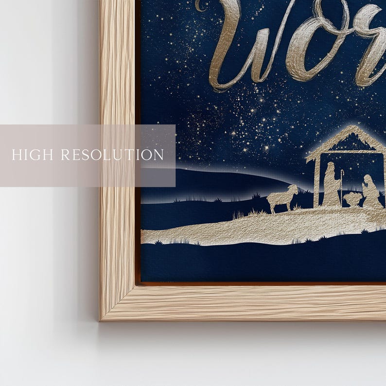 Nativity Scene Scripture Joy to the World Nativity Scene Christmas Bible Verse Wall Art ...