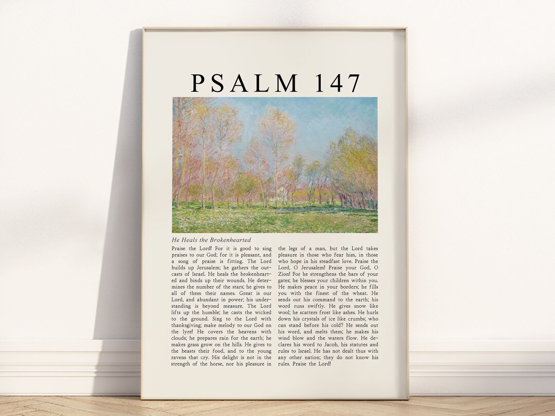 Psalm 147 He Heals the Brokenhearted Bible Verse Printable Wall Art ...