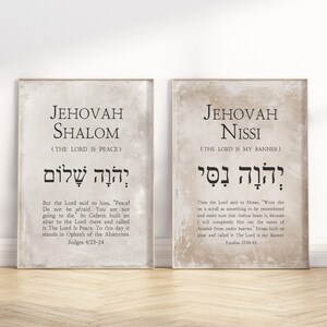 12 Hebrew Names of God Bible Verse Printable Wall Art Gallery Bundle ...