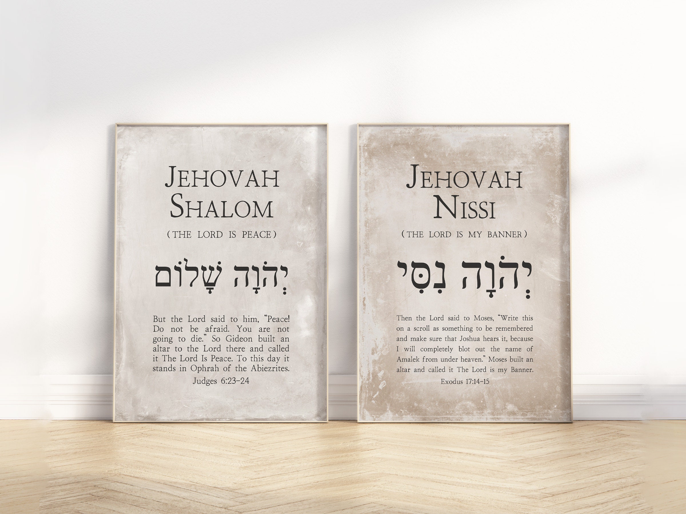 12 Hebrew Names of God Bible Verse Printable Wall Art Gallery Bundle ...