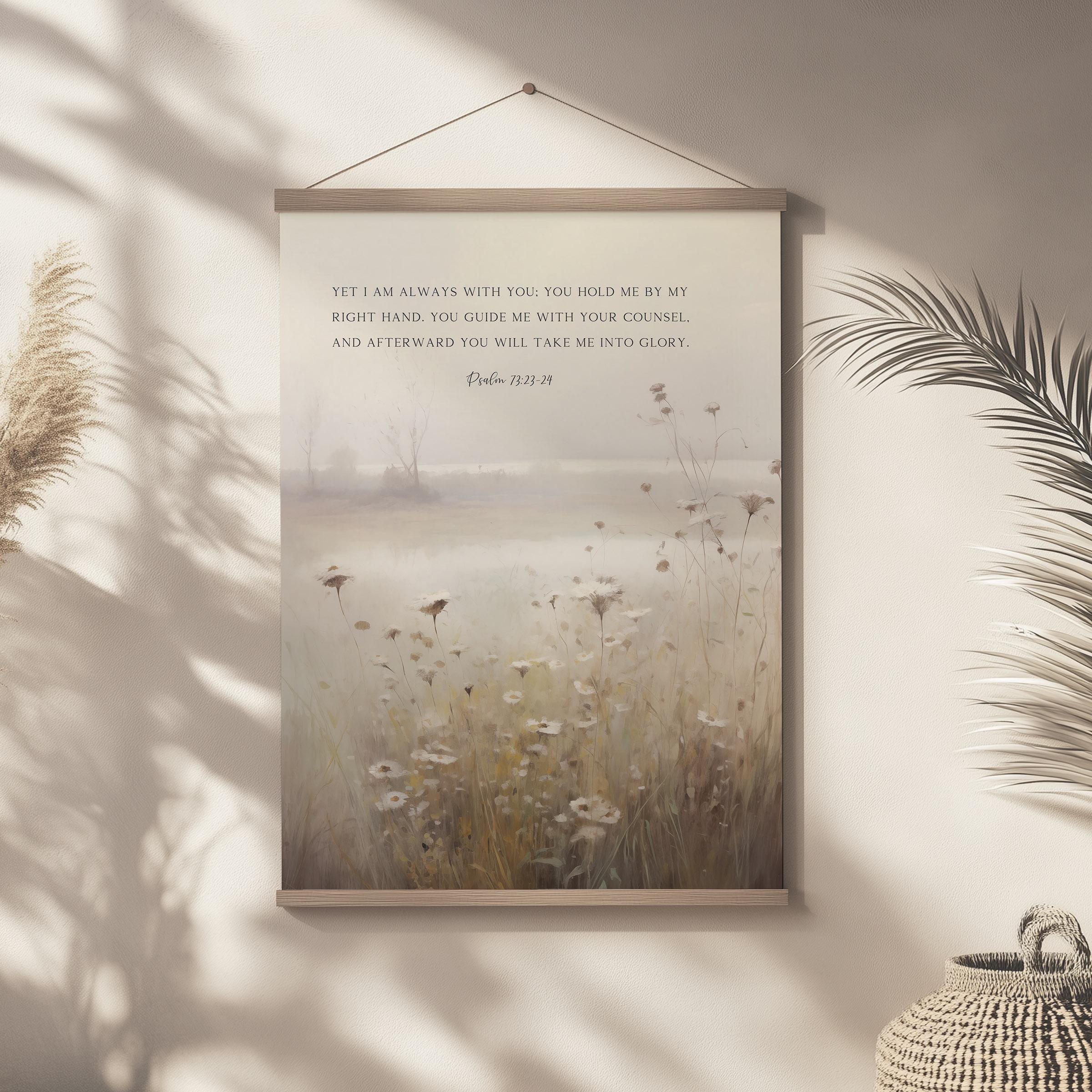 Neutral Wildflower Field Bible Verse Wall Art Printable Gallery Set of ...