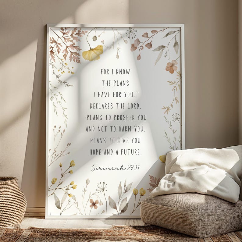Jeremiah 29:11 for I Know the Plans Bible Verse Printable Wall Art ...