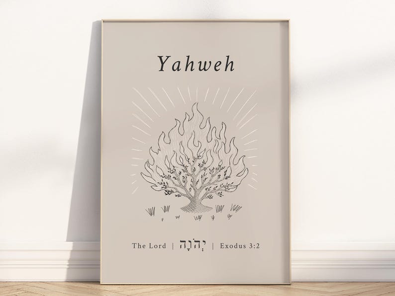 Yahweh Minimalist Christian Wall Art Printable, Hebrew Name of God-the ...