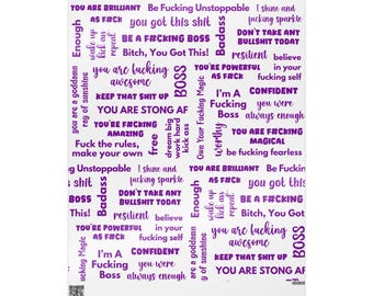 Swear Words Empowering Quote Wrapping Paper - Inspirational Gift Wrap for Any Occasion