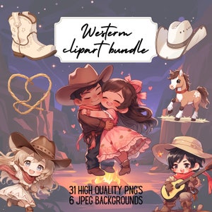 Süße Western Paar Clipart Cowboy und Cowgirl PNG Wilder Westen Clipart Romantische Beziehung Soulmate Dekoration Geschenkkarte Kommerzielle Nutzung