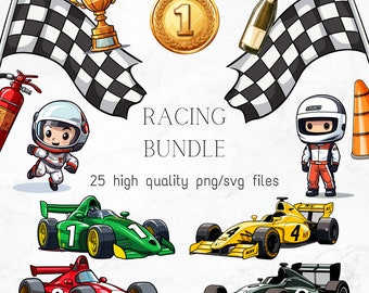 Racing PNG Bundle Rennauto SVG Formel 1 Clipart Illustration Autos Geburtstag Baby Shower Autos Junge Kinderzimmer Digital PNG Fahrzeug Einladungen