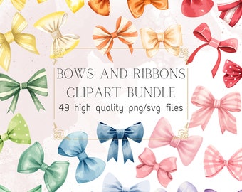 Aquarell Bögen Clipart Bunte Band PNG Regenbogen Bögen Kartenherstellung Illustrationen Coquette Elegant Charming PNG Einladung Sublimation