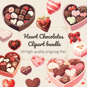 Acuarela Lindos Dulces PNG Corazón Chocolates Clipart Trata Dulces de San Valentín Ilustraciones de Postres Imprimibles Pastel Topper Decoraciones