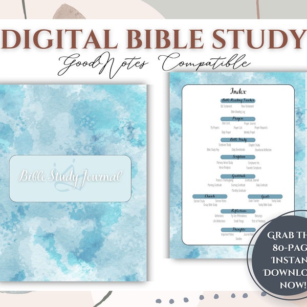 Christian Journal, Digital Workbook, Digital Notepad, Digital Product, Christian Digital Journal, Digital Bible Study - 86 page DIGITAL FILE