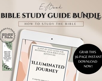 Bible Study Bundle, Bible Study Journal, Digital Workbook, Christian Journal, Digital Product, E-Book Bible Study Guide - 35-pages DIGITAL