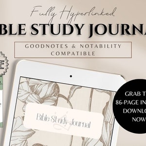 Christian Journal, Digital Workbook, Digital Notepad, Digital Product, Christian Digital Journal, Digital Bible Study - 86 page DIGITAL FILE