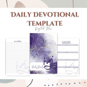 Dagelijks devotional sjabloon, afdrukbare pagina&#39;s, gebedsdagboek, Bijbelstudie, Schriftstudie, dankbaarheidsdagboek, 60 pagina&#39;s - DIGITAAL BESTAND