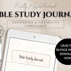 Goodnotes Journal, Ipad Journal, Digital Bible Study, Bible Study Notes, Bible Study Journal, Faith Journal, Bible Verse Mapping - 86 pages