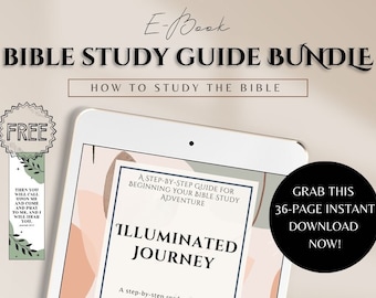 Bible Study Journal, Digital Workbook, Christian Journal, Digital Product, E-Book Bible Study Guide, Bible Study Bundle - 35-pages DIGITAL