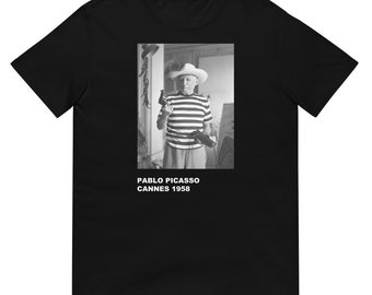 Pablo Picasso Gary Cooper Revolver Cannes 1958 Photo T-Shirt