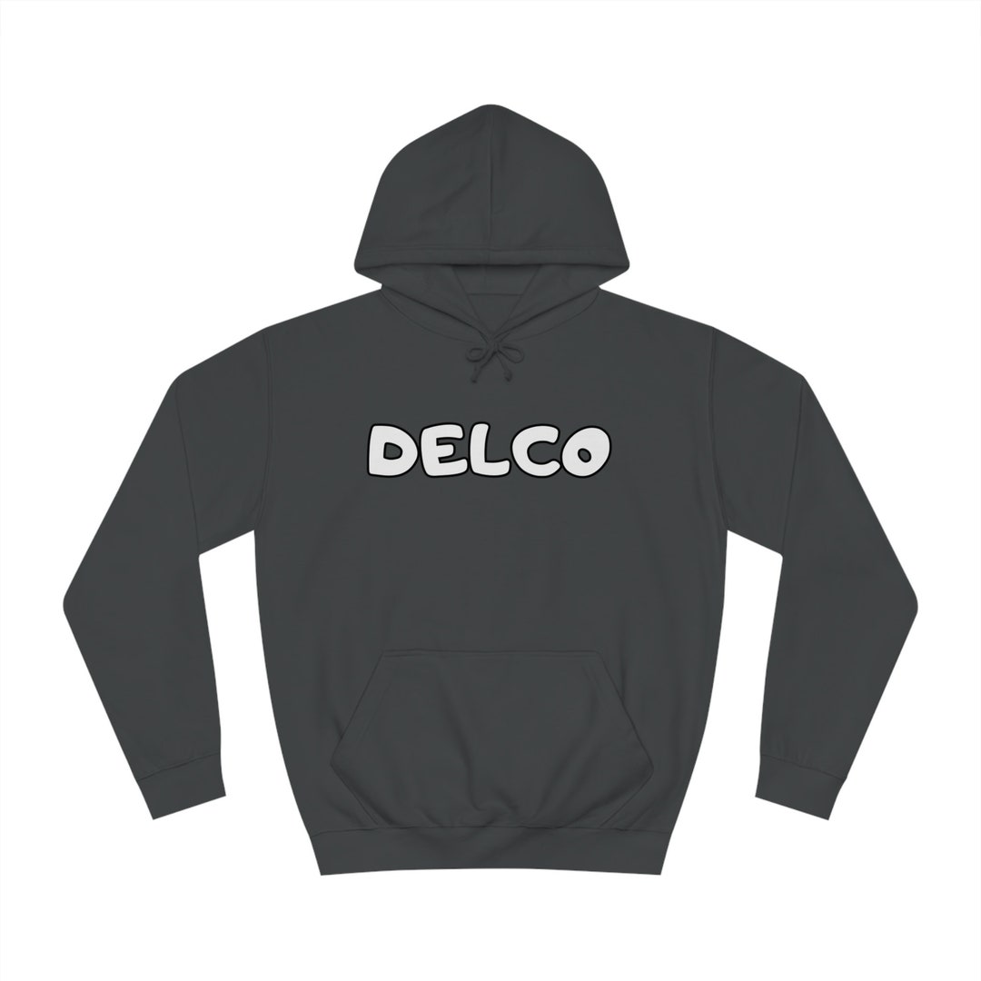 Delco College Lettering Hoodie Delco Delco Pa Sweatshirt - Etsy