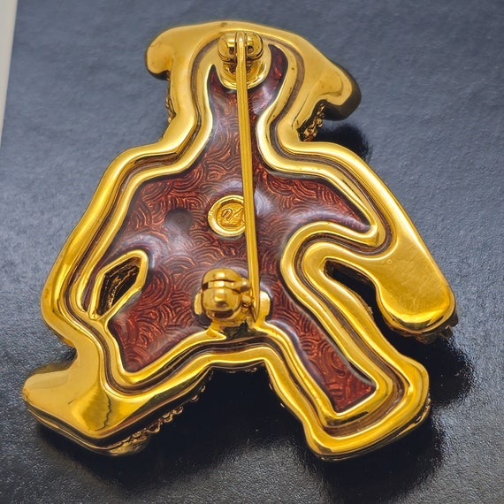 Vintage Signed Swarovski Bear Pin Brooch, Cute Je… - image 8