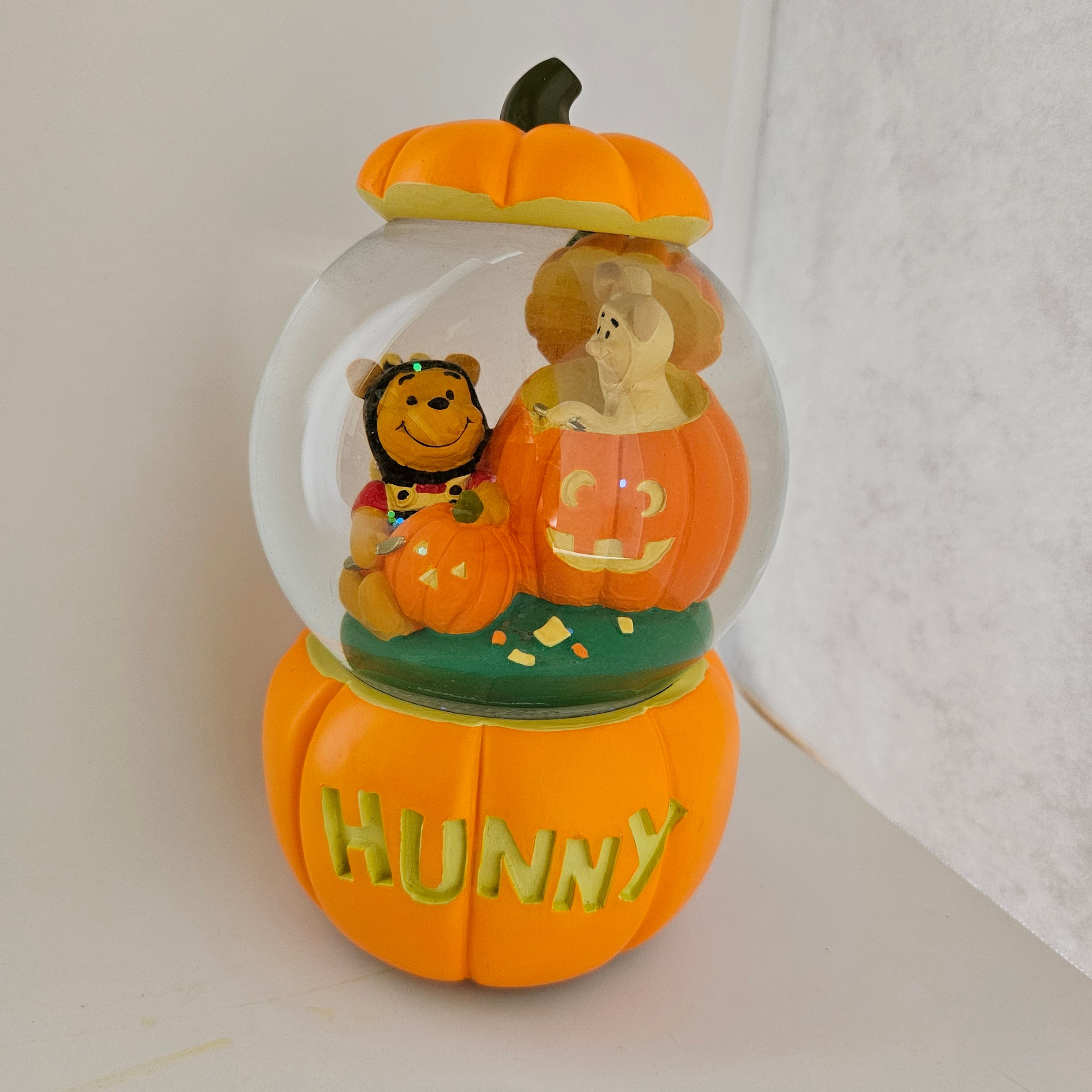 Vintage Disney Snow Globe Musical Pooh In A Pumpkin Cute Etsy Vintage disney snow globe musical pooh in a pumpkin cute etsy