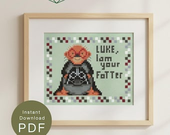 Darth Votter Cross Stitch Pattern, Fathers Day Gift (PDF Download) for a Star Wars fan