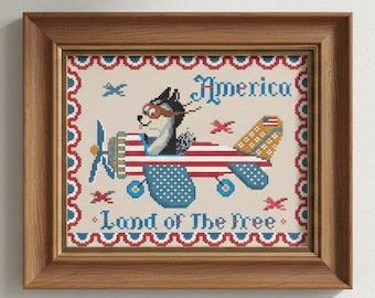 America, Patriotic Cross Stitch Pattern, USA 250th Anniversary, 4th of July (PDF Download)