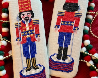 Patriotic Nutcracker Cross Stitch Pattern: Christmas Ornament (PDF Instant Download)