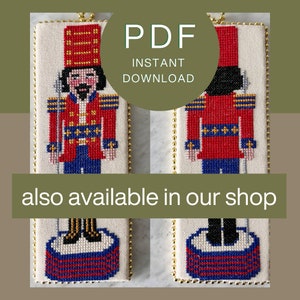 Magenta Nutcracker Cross Stitch Patterns Front & Back for Christmas ...