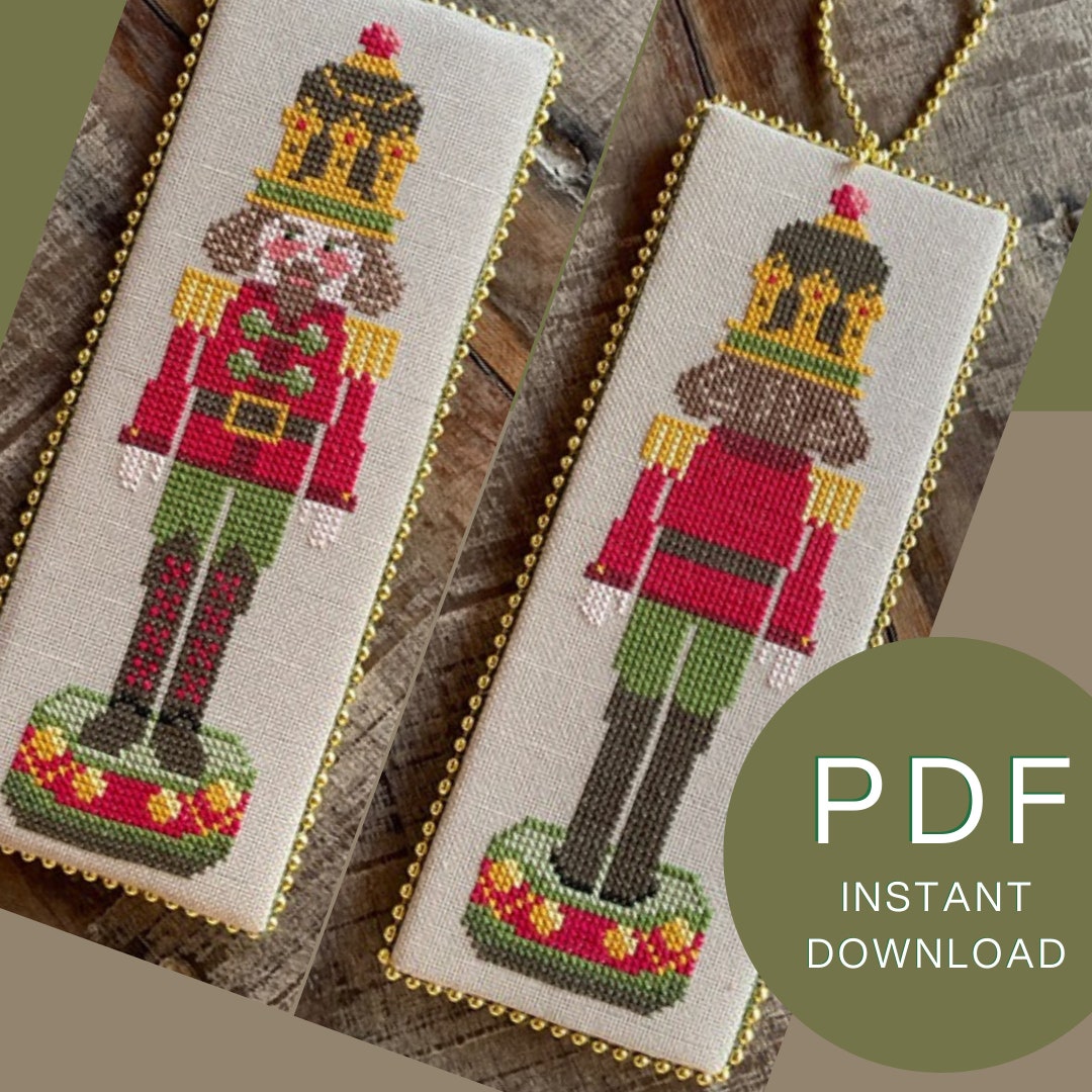 Magenta Nutcracker Cross Stitch Patterns Front & Back Christmas ...