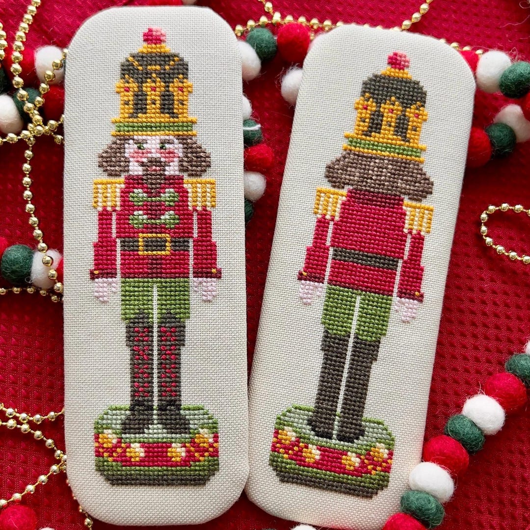 Magenta Nutcracker Cross Stitch Patterns Front & Back Christmas ...