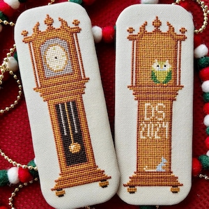 Nußknacker Standuhr Kreuzstichmuster: Weihnachtsornament (PDF Instant Download)