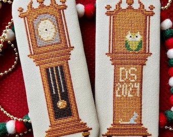 Nutcracker Grandfather Clock Cross Stitch Pattern: Christmas Ornament (PDF Instant Download)
