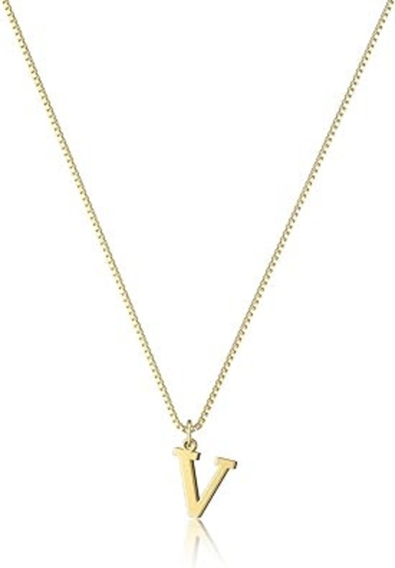 Initial Necklace 14L Plated Gold Pendant Letter Necklace , Cute Letter