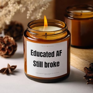 Vela de graduación divertida, regalo para graduados universitarios, enfermería, doctorado, maestría, doctorado, medicina, derecho, graduación de secundaria, velas perfumadas, regalo para el mejor amigo