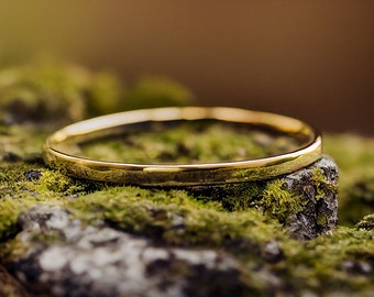 1,5 mm klassieke massief geel gouden trouwring - sierlijke traditionele bruiloft of belofte ring - in geel, rosé of wit goud