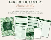Burnout Recovery Planner Printable — Daily Reset, Habit Tracker & Self-Care Journal Bundle | Wellness PDF