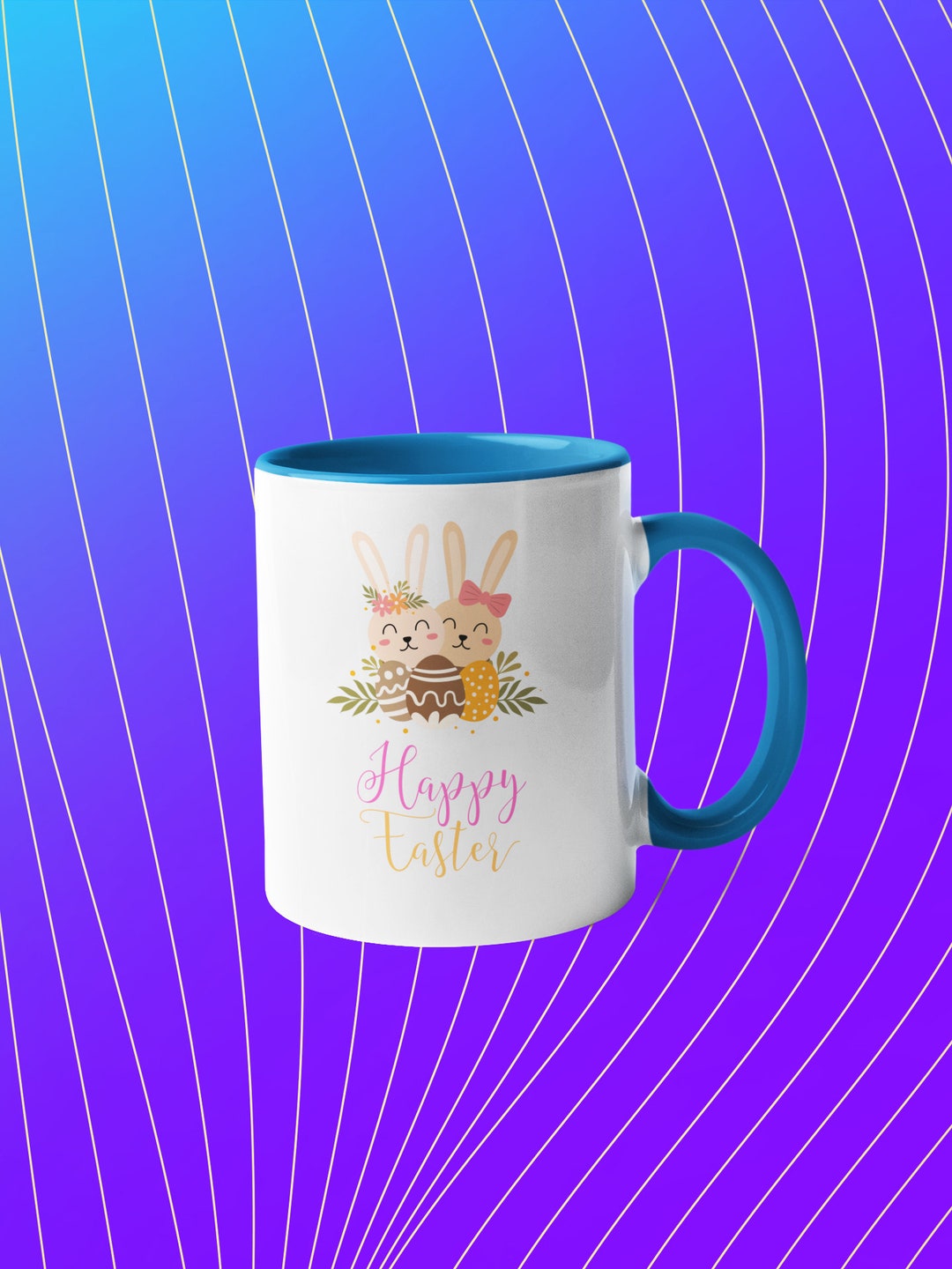 Happy Easter Day Mug Easter Bunny Mug Easter Egg Mug Etsy