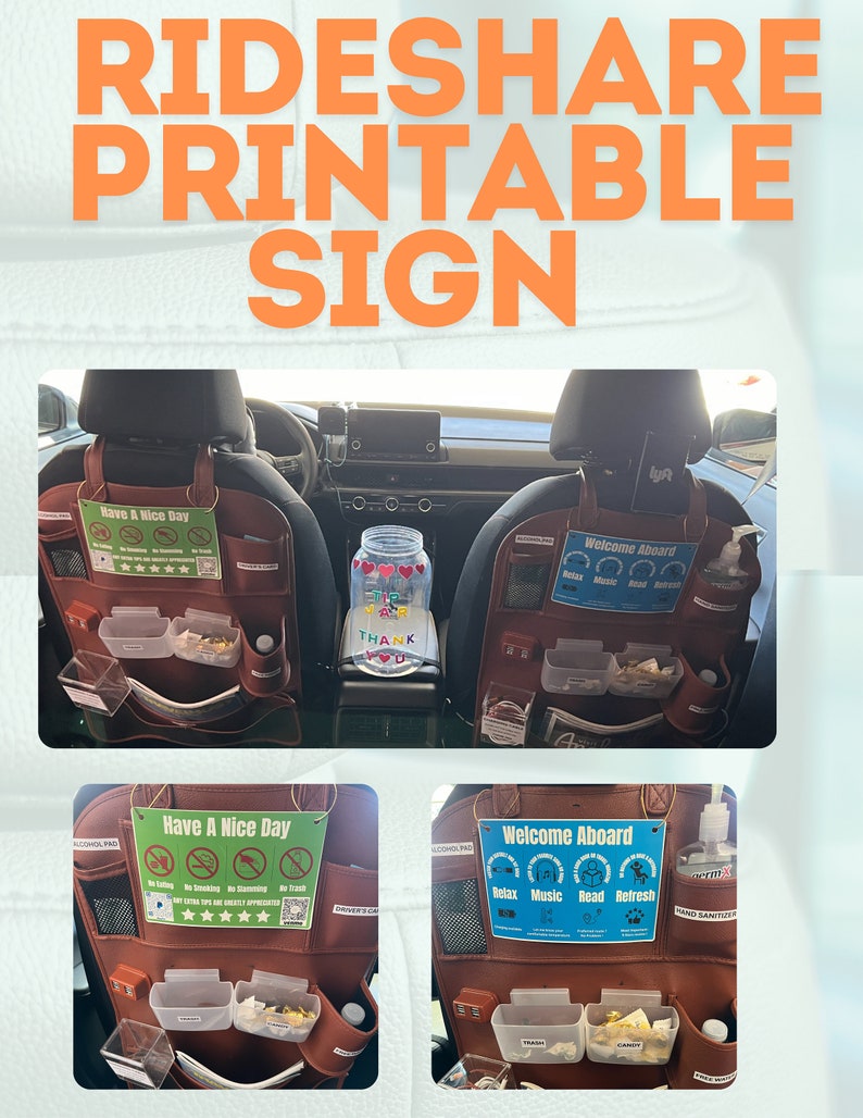 Uber Sign | Uber Lyft Taxi Backseat Sign | Printable Sign | Uber Lyft ...