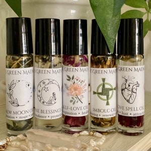 Choose 5 Intention Oils – Ritual Oils, Witchcraft Supplies, Witchy Perfumes, Wiccan Supplies, Manifest, Attract Love, Deity Work, Self-Love